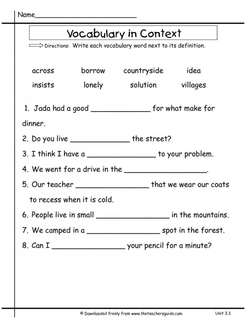 Free Printable Vocabulary Quiz Maker - Free Printable