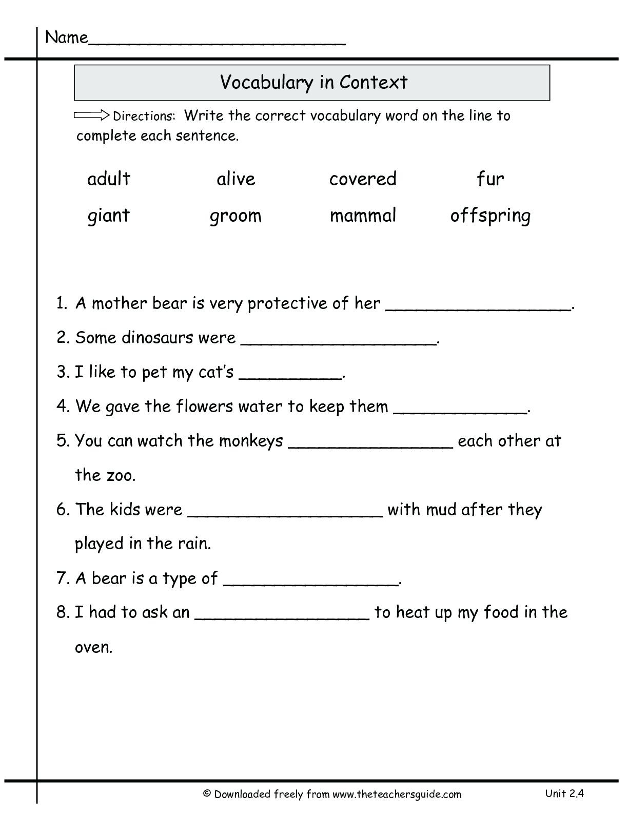 Second Grade Social Studies Worksheet