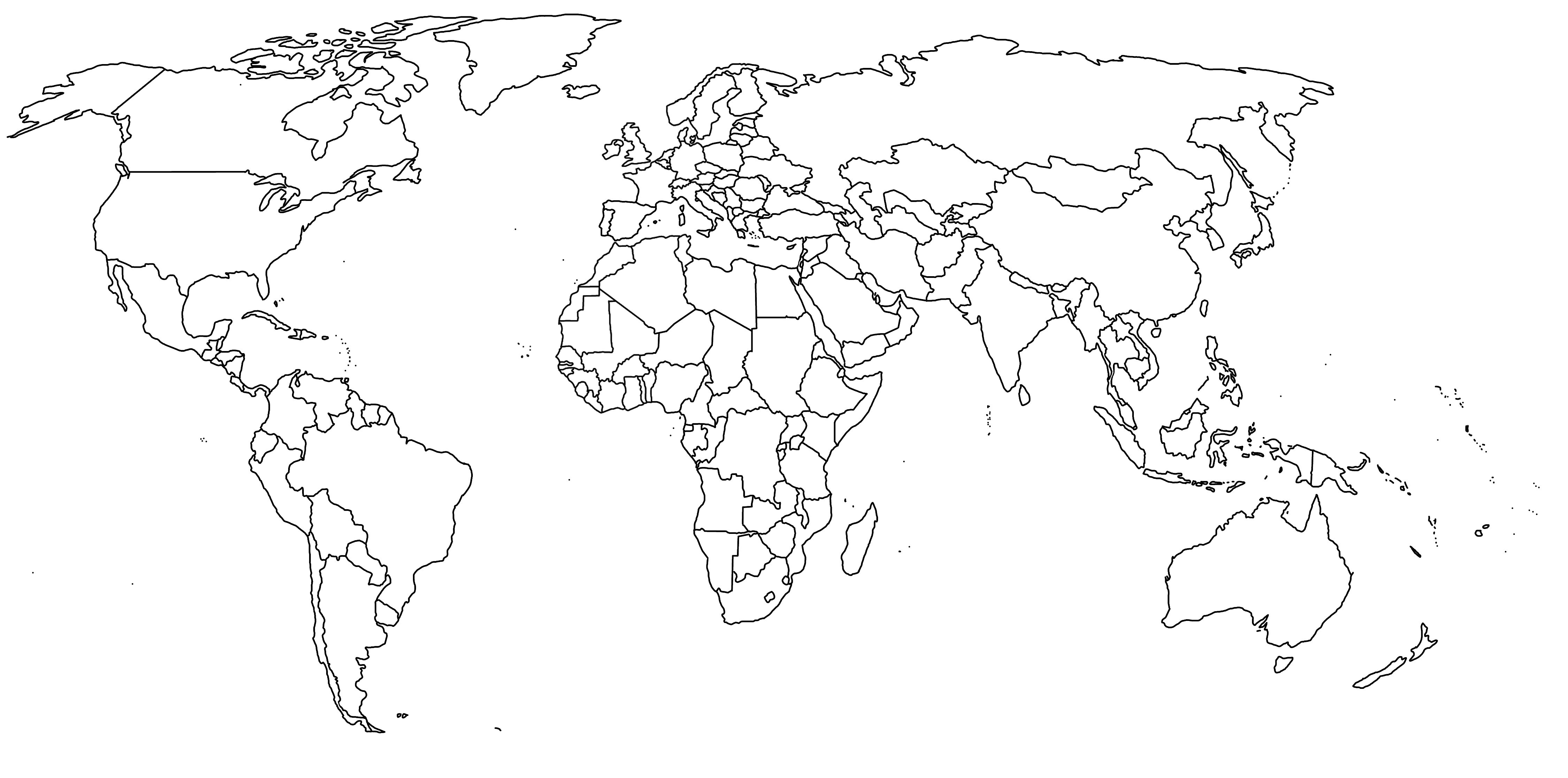 Free Printable Blank World Map