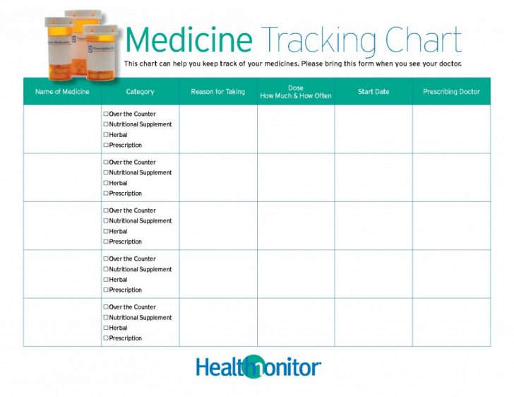 Free Printable Medicine Daily Chart