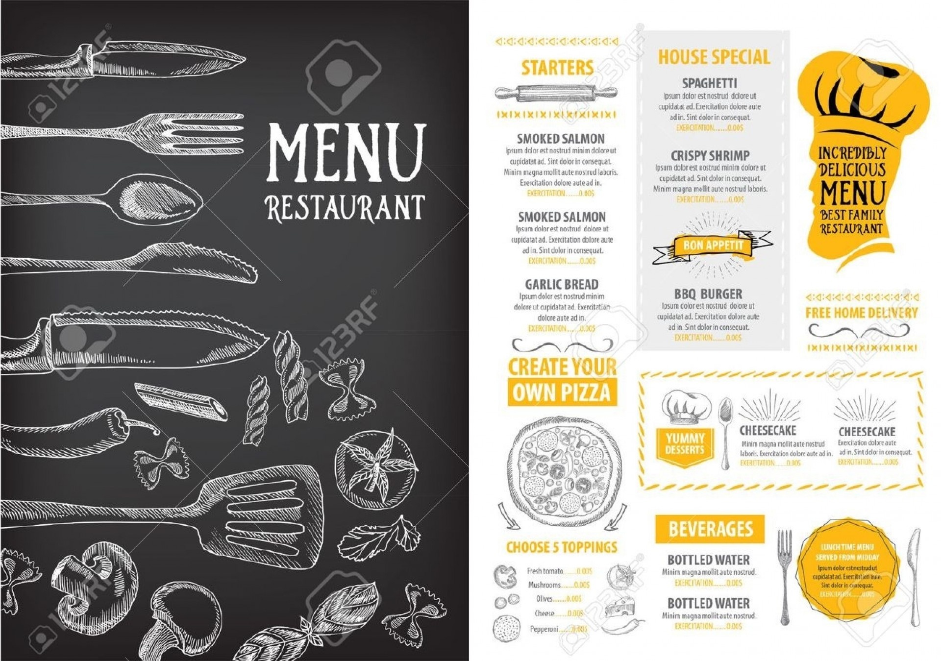 007 Free Menu Design Templates Template Printables And Charts - Design A Menu For Free Printable