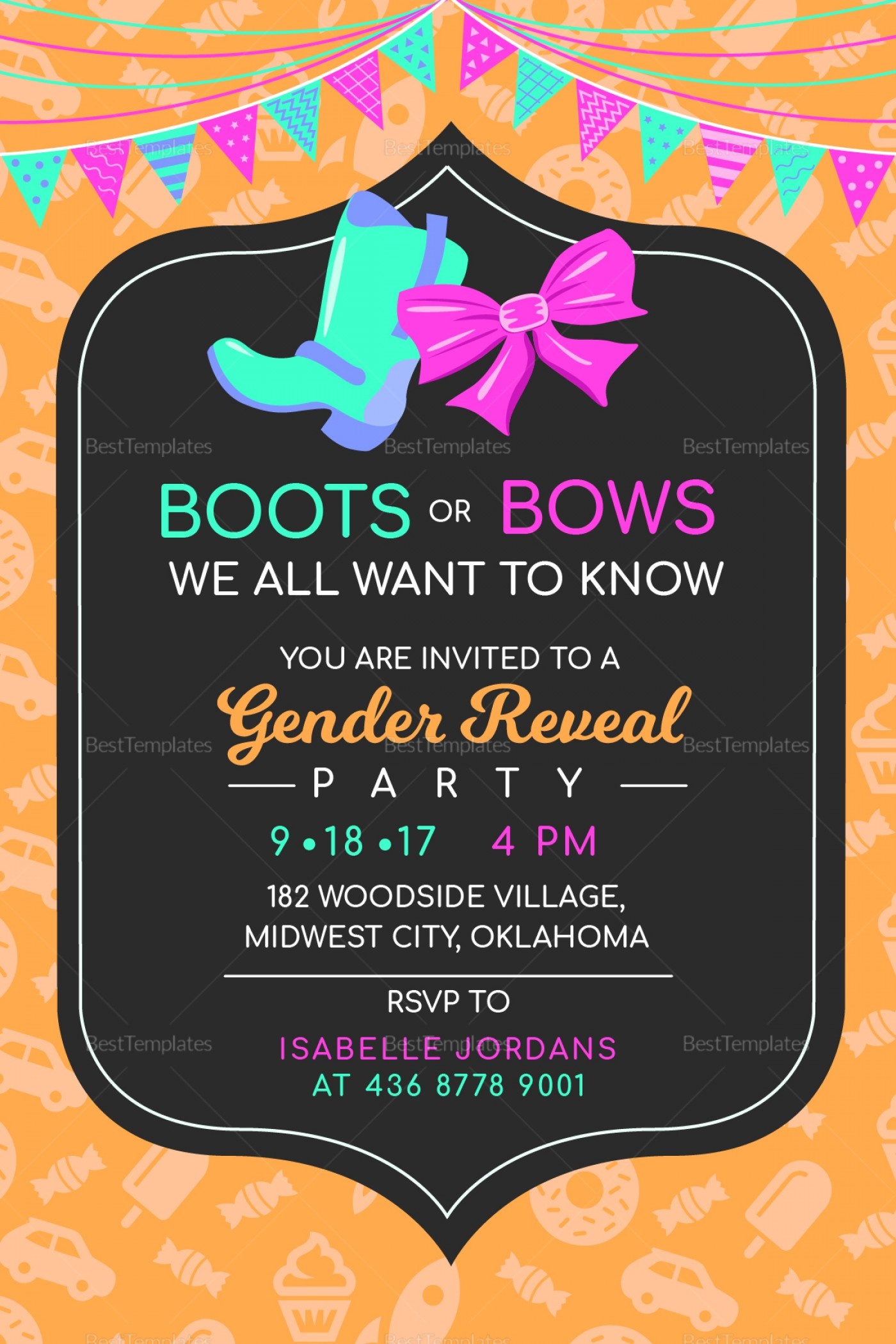 012 Free Printable Gender Reveal Invitations Invite For Your Party - Free Printable Gender Reveal Templates
