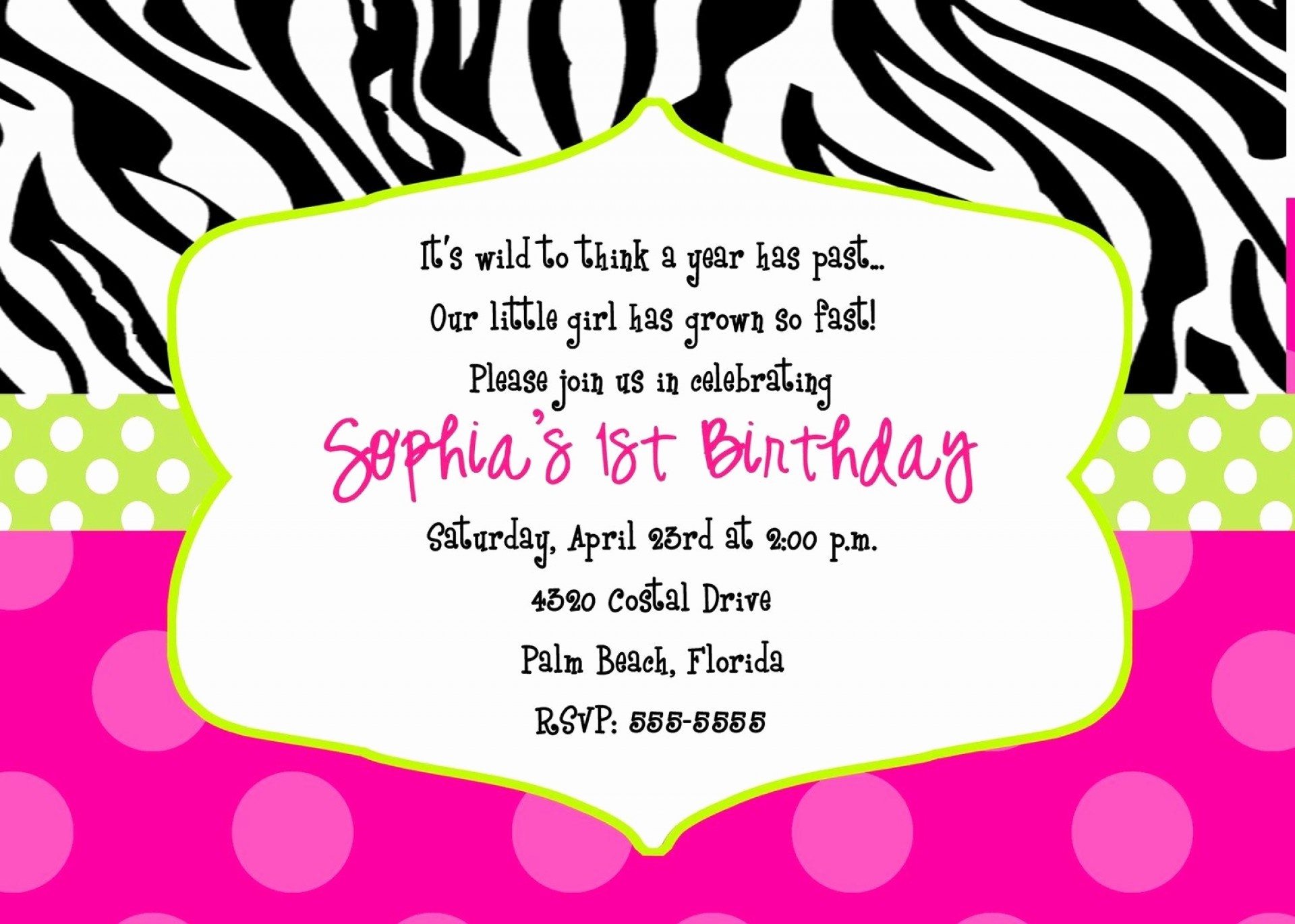 Free Printable Zebra Print Birthday Invitations Free Printable