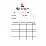 015 Silent Auction Forms Templates Sign Up Sheets Bid Sheet   Free Printable Silent Auction Bid Sheets