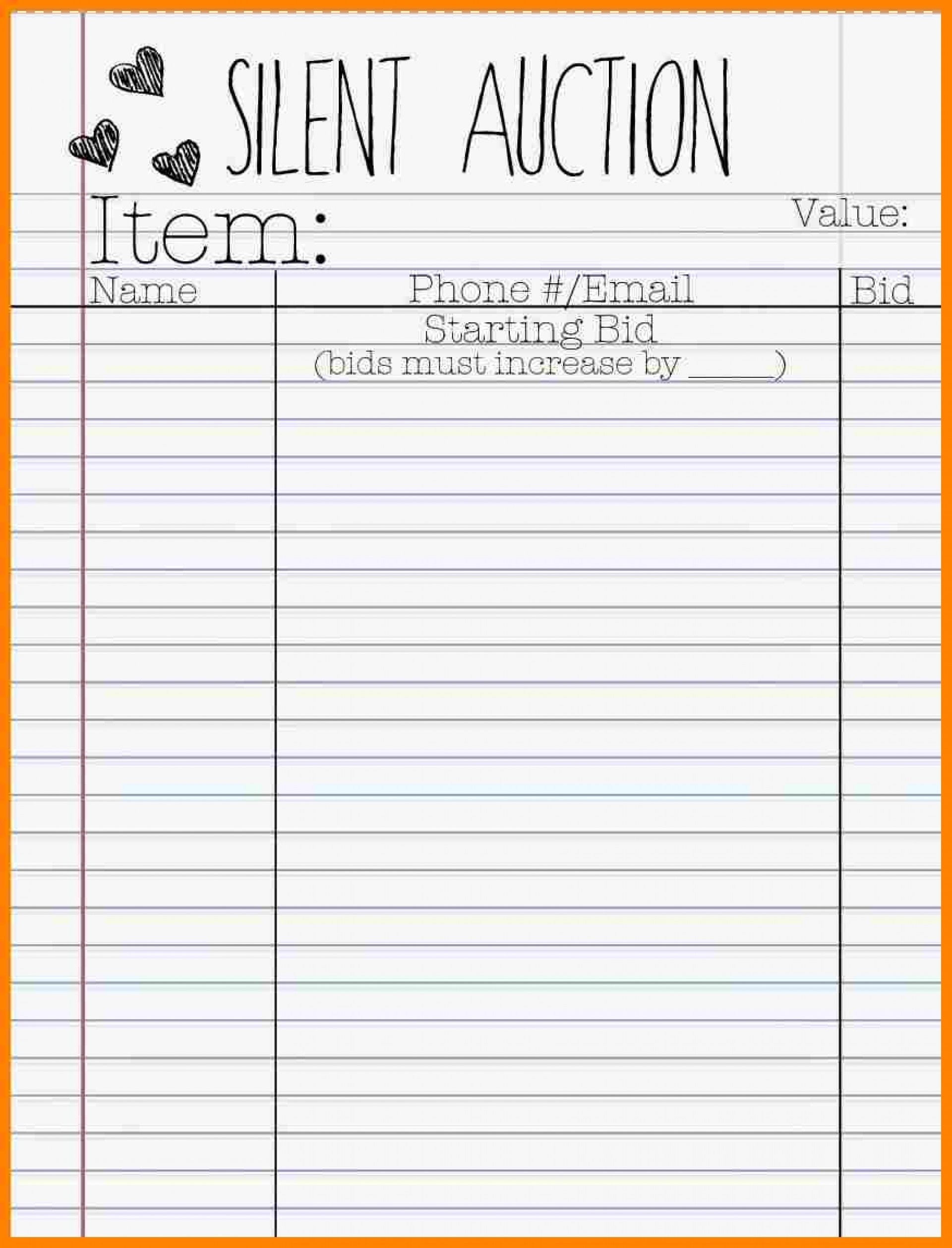 Printable Silent Auction Bid Forms Free Printable Forms Free Online   017 Silent Auction Bid Sheet Template Word 21442 Best Ideas Free Free Printable Silent Auction Bid Sheets 