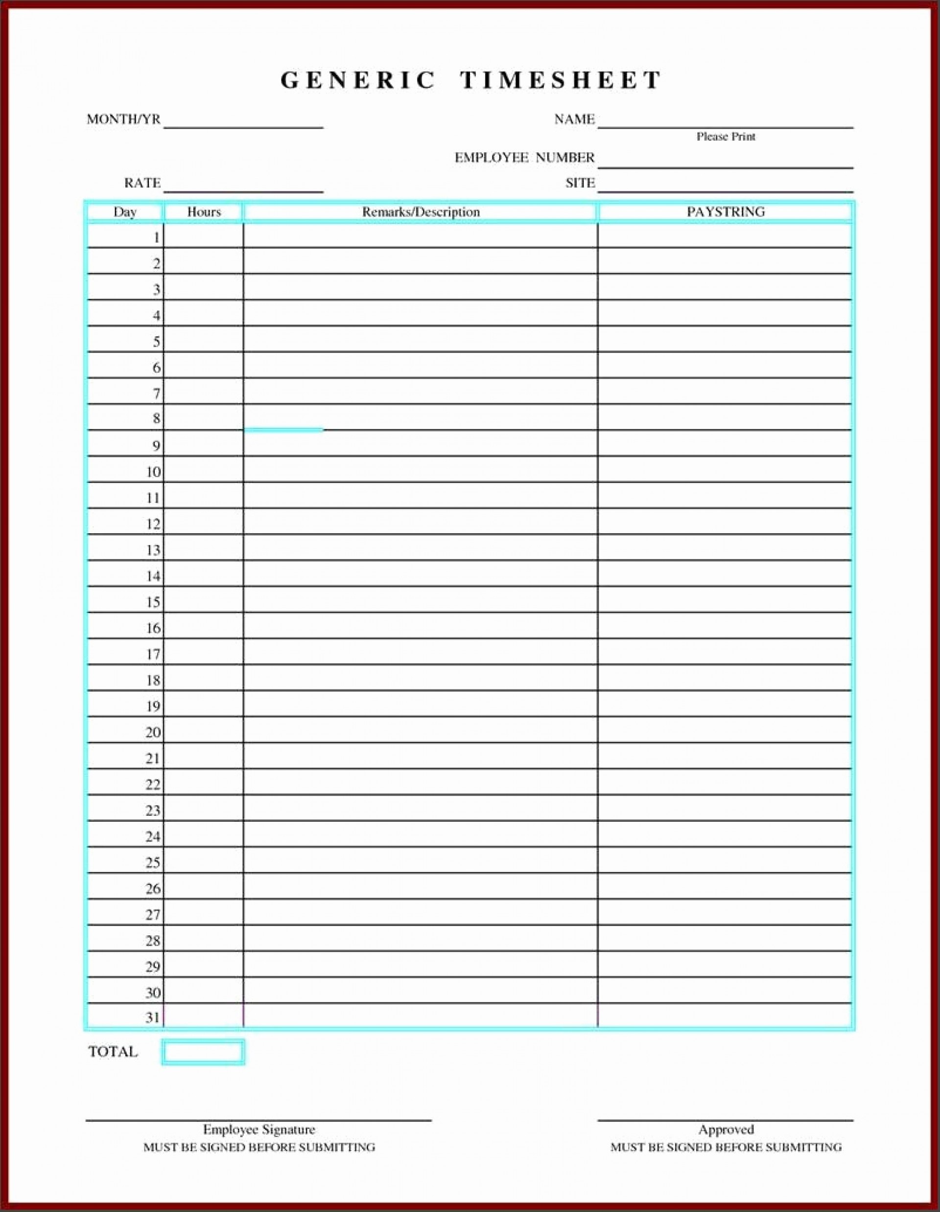 021 Free Printable Monthly Timesheet Template Ideas Remarkable - Monthly Timesheet Template Free Printable