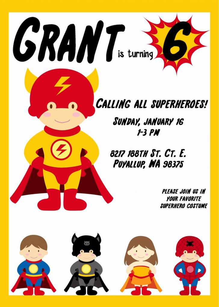 Free Printable Superhero Birthday Invitation Templates