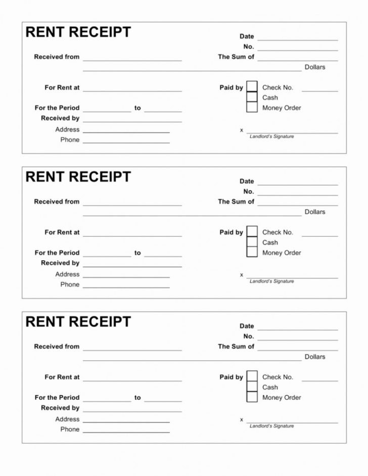 Free Printable Rent Receipt