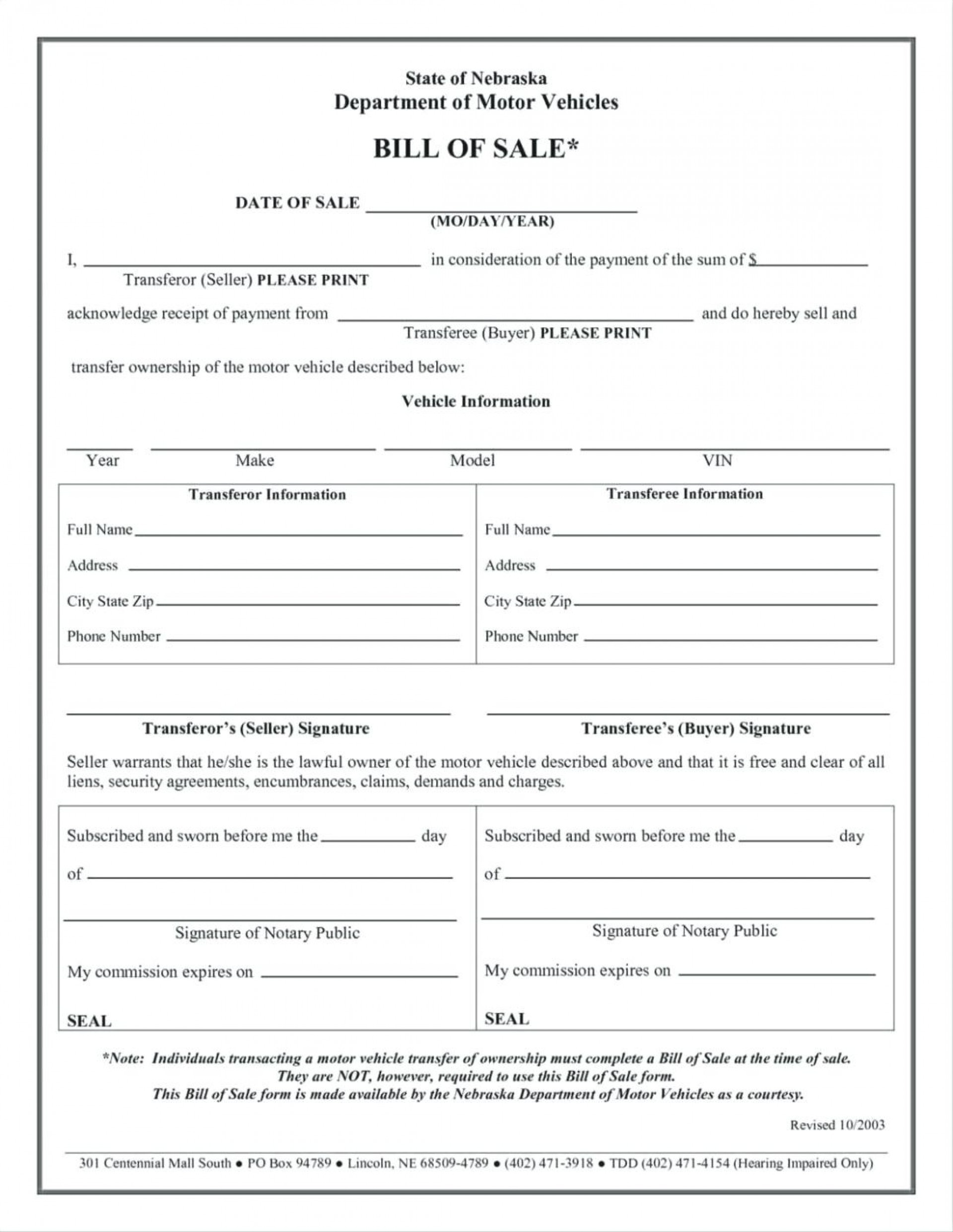 024 Free Printable Bill Of Sale Form Vehicle Template And For Mobile - Free Printable Bill Of Sale For Mobile Home