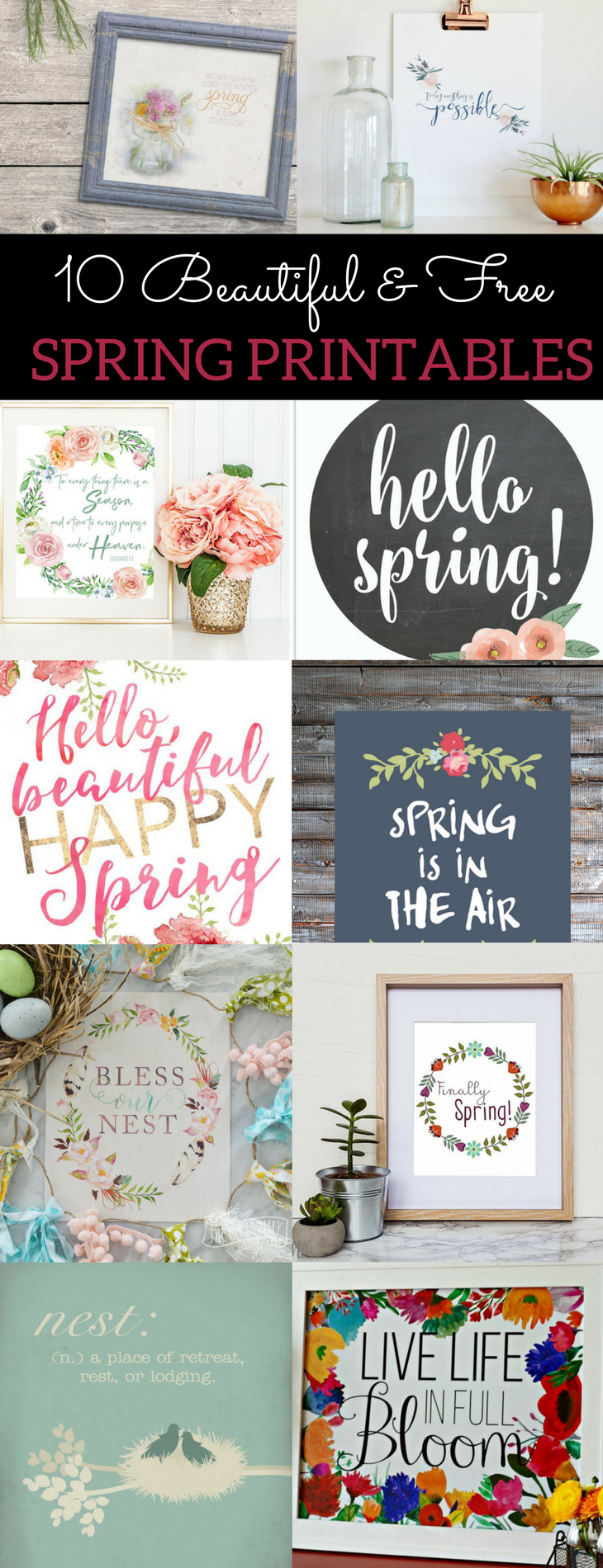 10 Beautiful &amp;amp; Free Spring Printables To Up Your Spring Decor Game - Free Printable Spring Decorations