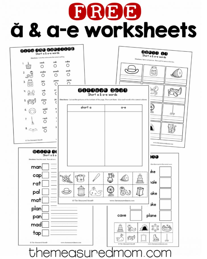 10 Free Short A & A-E Worksheets - The Measured Mom - Free Printable