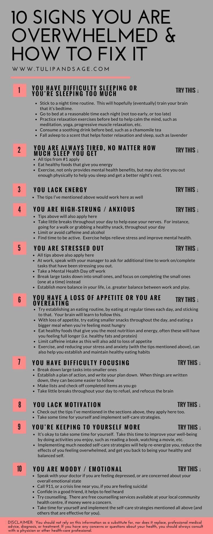 10 Signs You Are Overwhelmed + Self-Care Strategies (Free Printable - Free Printable Fragrance Free Signs