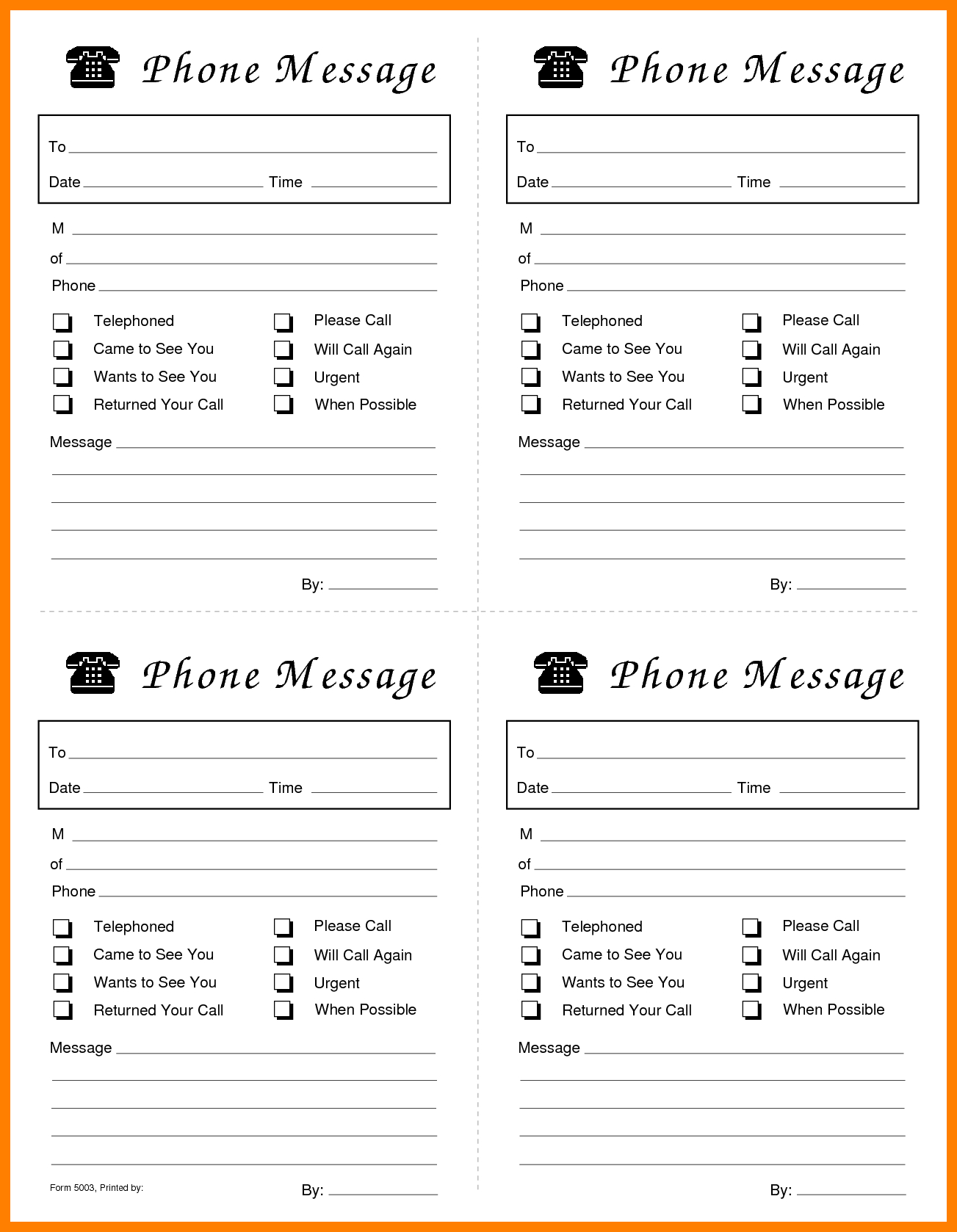 11+ Free Phone Message Template Word | Shrewd-Investment - Free Printable Phone Message Template