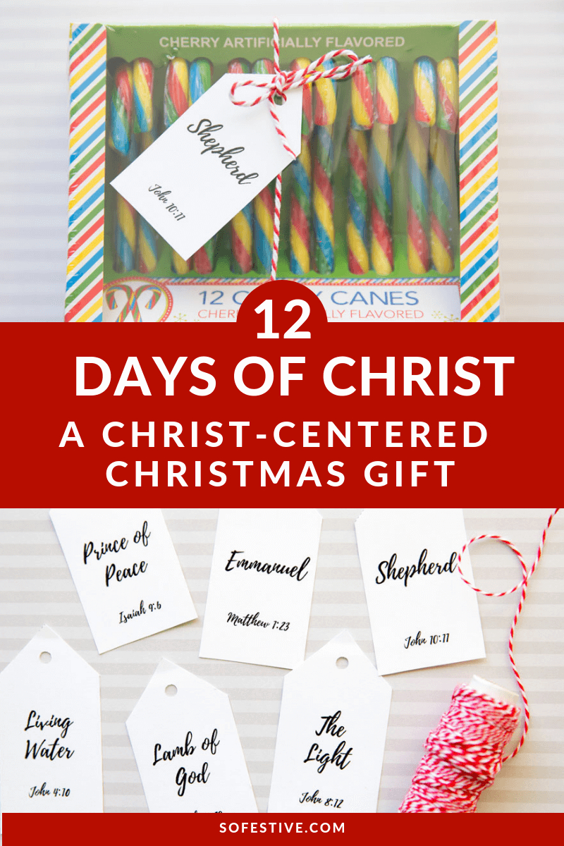 12 Days Of Christ- Christ-Centered Christmas Gift Idea - So Festive! - Free Printable 12 Days Of Christmas Gift Tags