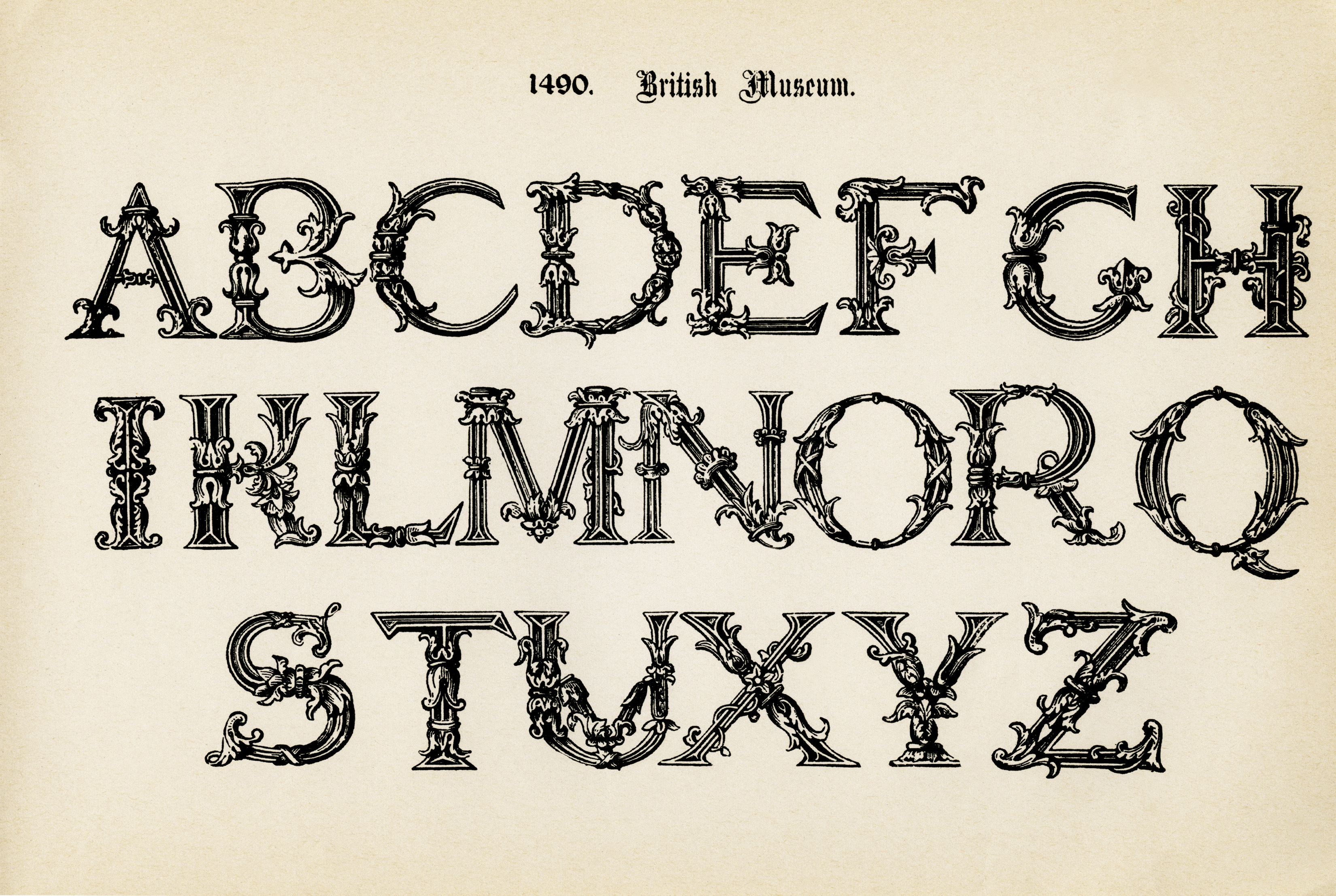 13 Vintage Font Alphabet Letters Images - Printable Alphabet Letter - Free Printable Old English Letters