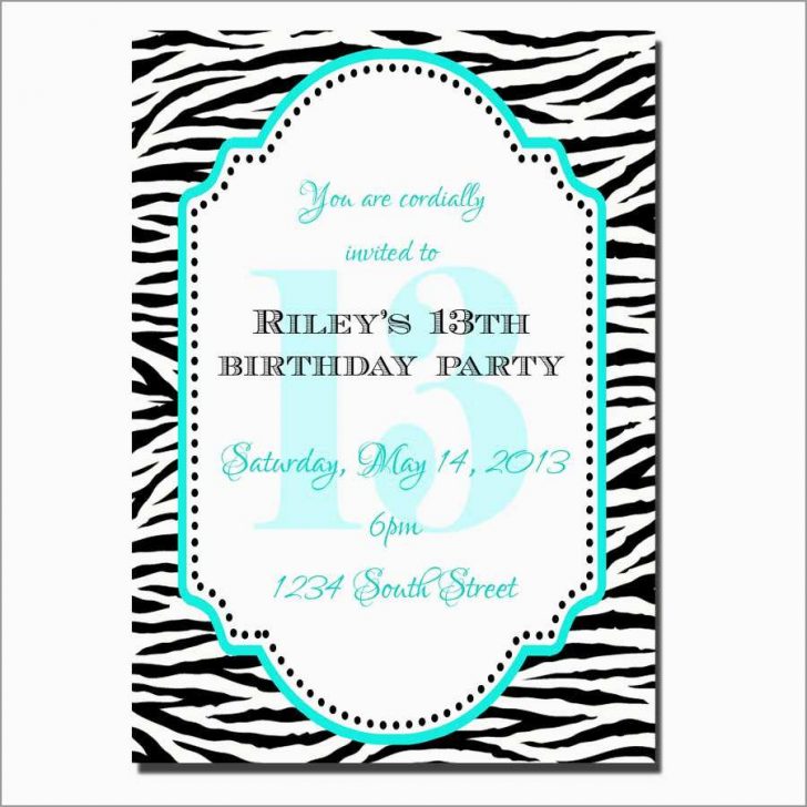 13Th Birthday Party Invitations Printable Free