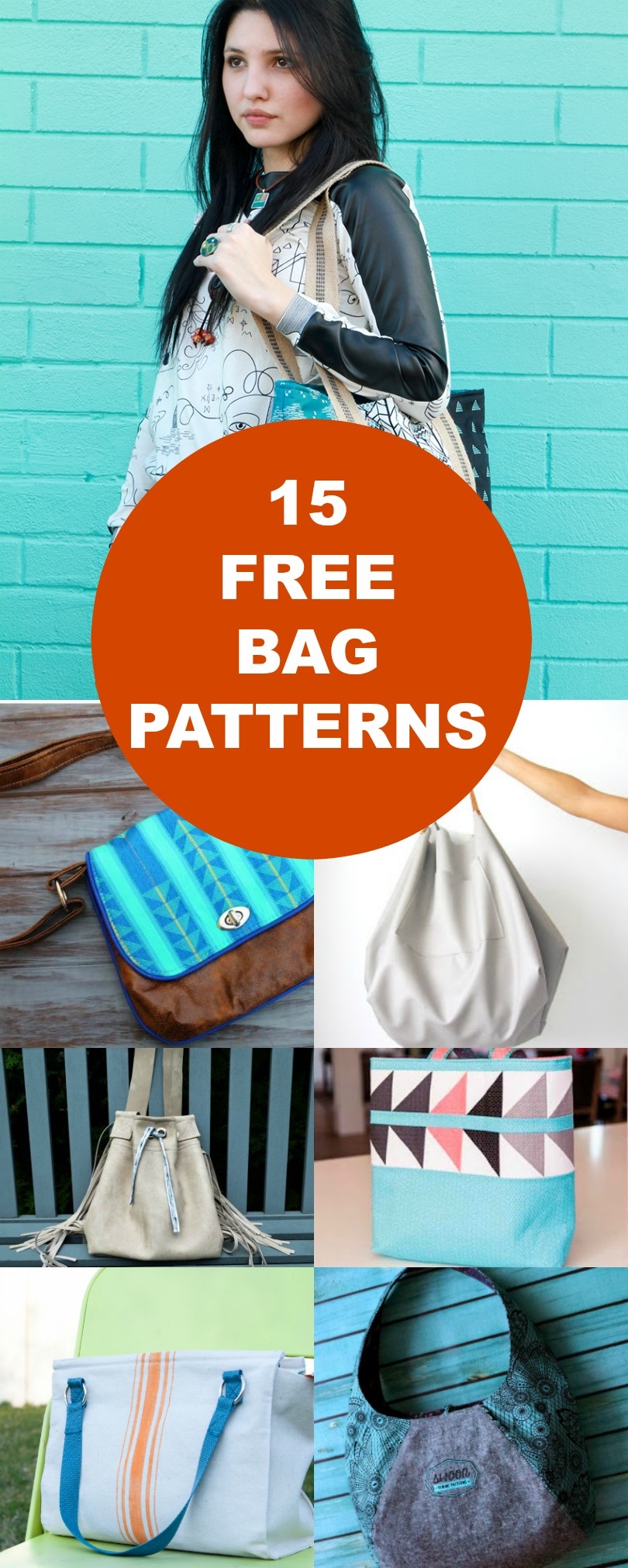 15 Free Bags Patterns | On The Cutting Floor: Printable Pdf Sewing - Handbag Patterns Free