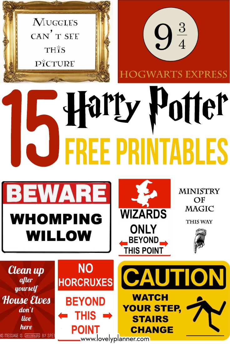 15 Free Harry Potter Party Printables - Part 1 - Lovely Planner - Free Printable Harry Potter Posters