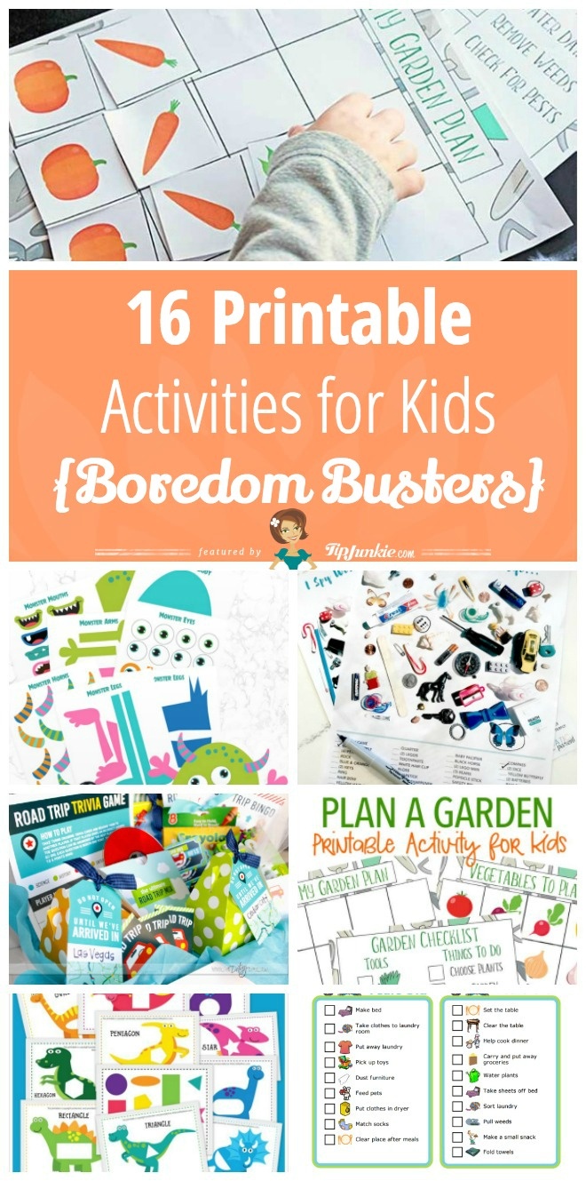 16 Printable Activities For Kids [Boredom Busters] – Tip Junkie - Free Printable Activities For Kids