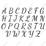 1950S Cursive Script Uppercase & Lowercase Letter Stencils A Z 1/4   Free Printable Calligraphy Letter Stencils