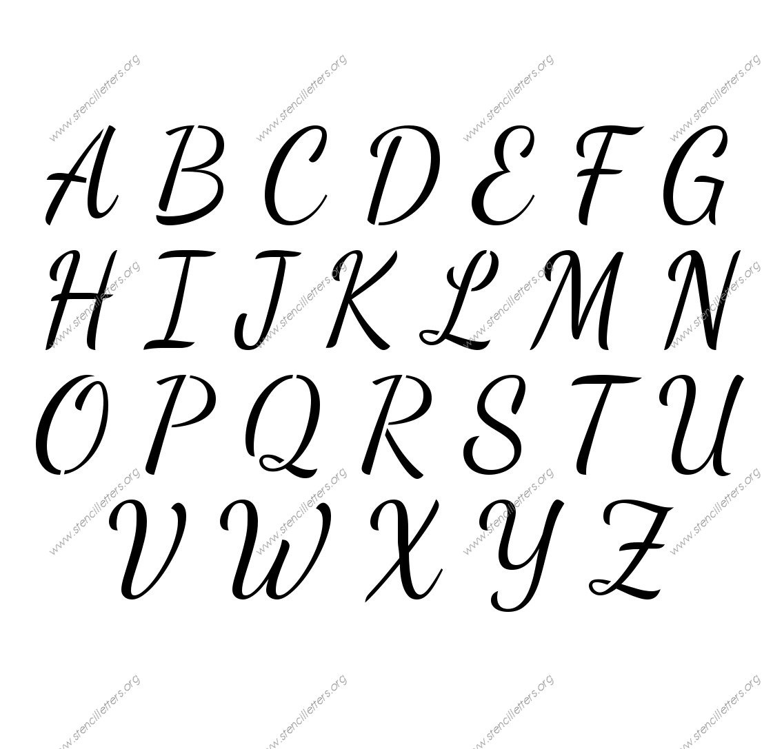 1950S Cursive Script Uppercase &amp;amp; Lowercase Letter Stencils A-Z 1/4 - Free Printable Calligraphy Letter Stencils