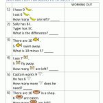 1St Grade Subtraction Word Problems   Free Printable Math Worksheets Word Problems First Grade