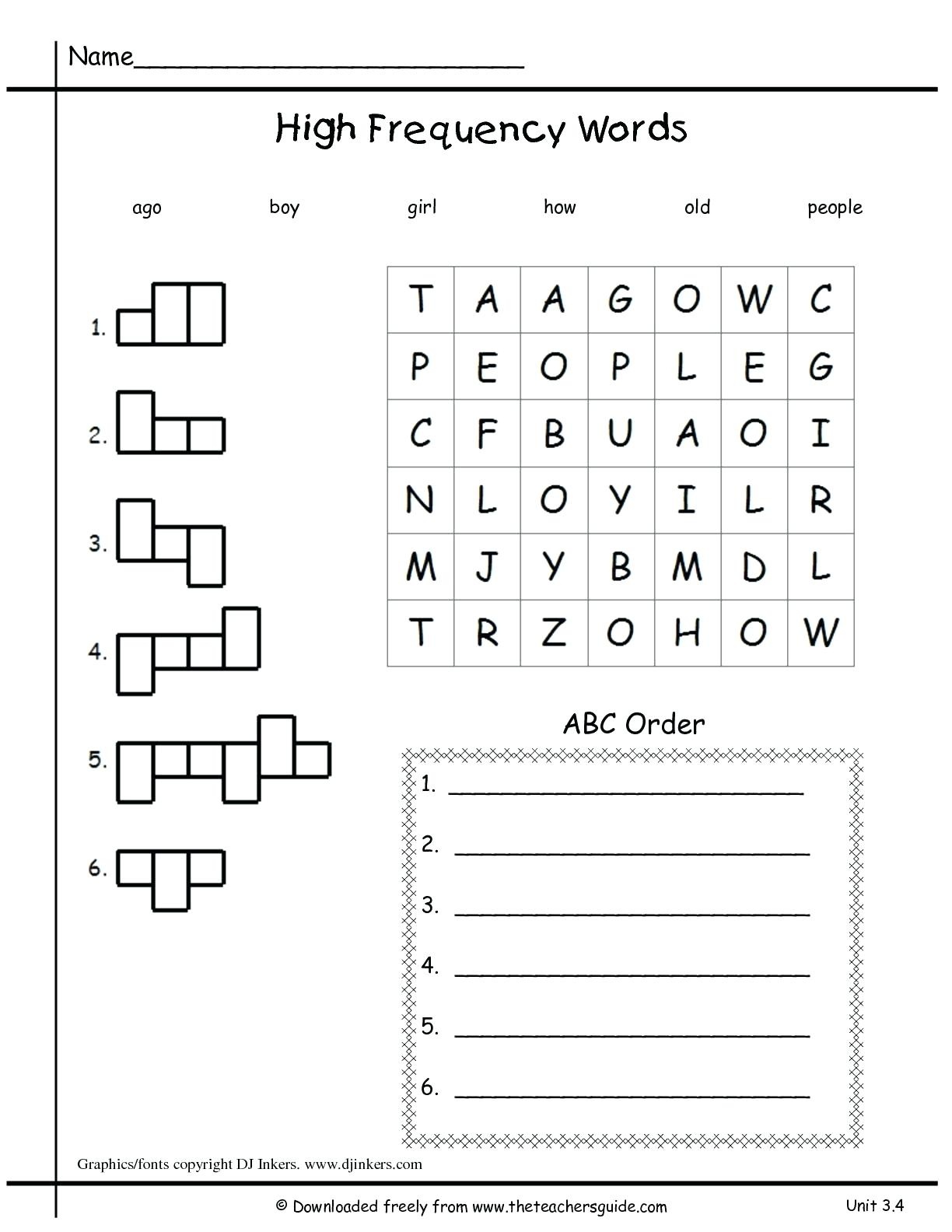 Free Printable First Grade Worksheets Free Printable