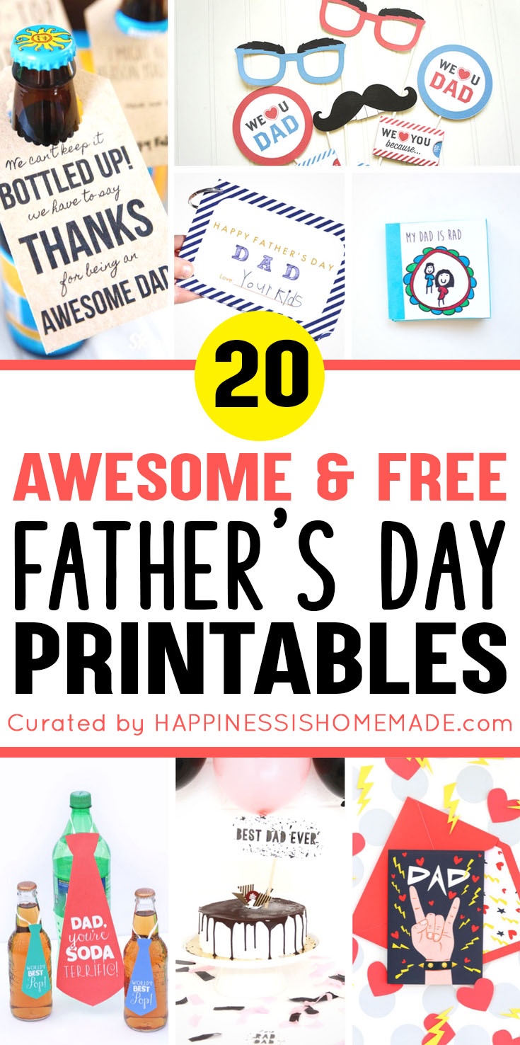 20+ Free Father&amp;#039;s Day Printables - Happiness Is Homemade - Free Happy Fathers Day Cards Printable