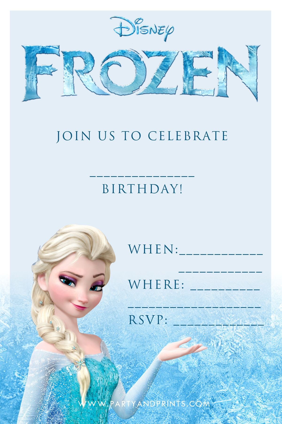 20 Frozen Birthday Party Ideas | B Birthday | Frozen Birthday - Free Printable Frozen Birthday Invitations