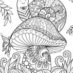 204 Best Adult Colouring Mushrooms Toadstools Zentangles New   Free Printable Mushroom Coloring Pages