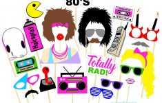 23Pc I Heart The 80's Themed Photo Booth Props/wedding Photobooth – 80S Photo Booth Props Printable Free