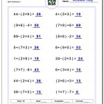 24 Printable Order Of Operations Worksheets To Master Pemdas!   Free Printable Math Worksheets 6Th Grade Order Operations