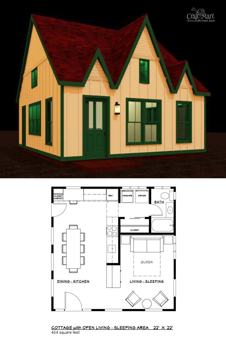 27 Adorable Free Tiny House Floor Plans - Craft-Mart - Free Printable Small House Plans