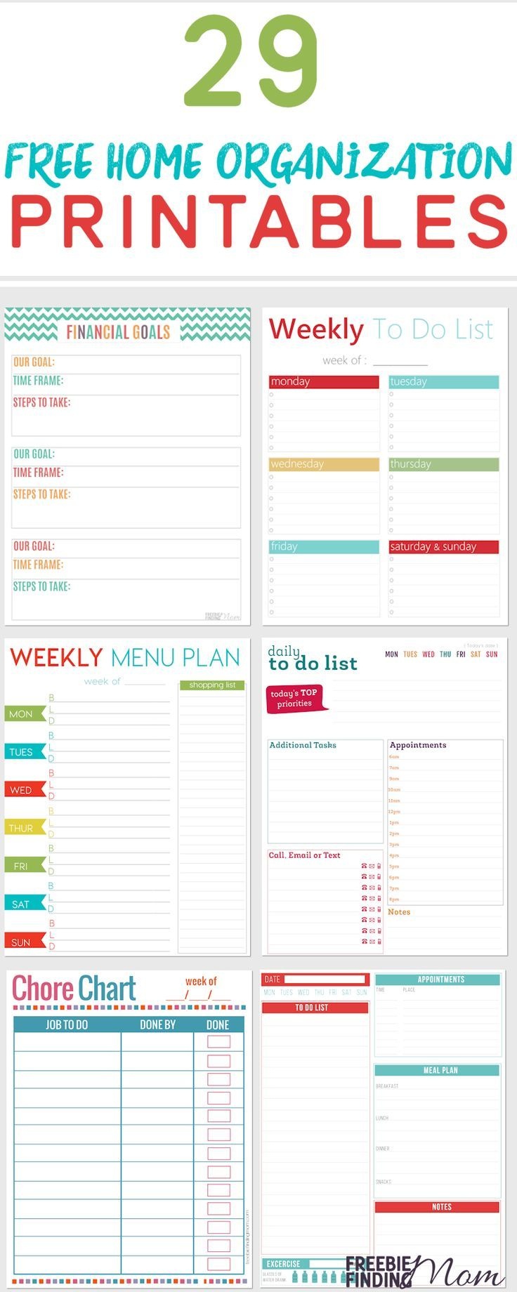 29 Free Home Organization Printables | Work Place | Binder - Free Printable Home Organization Worksheets