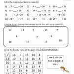 2Nd Grade Math Worksheets Number Bonds To 20 2 | Math Activities   Free Printable Number Bonds Worksheets For Kindergarten