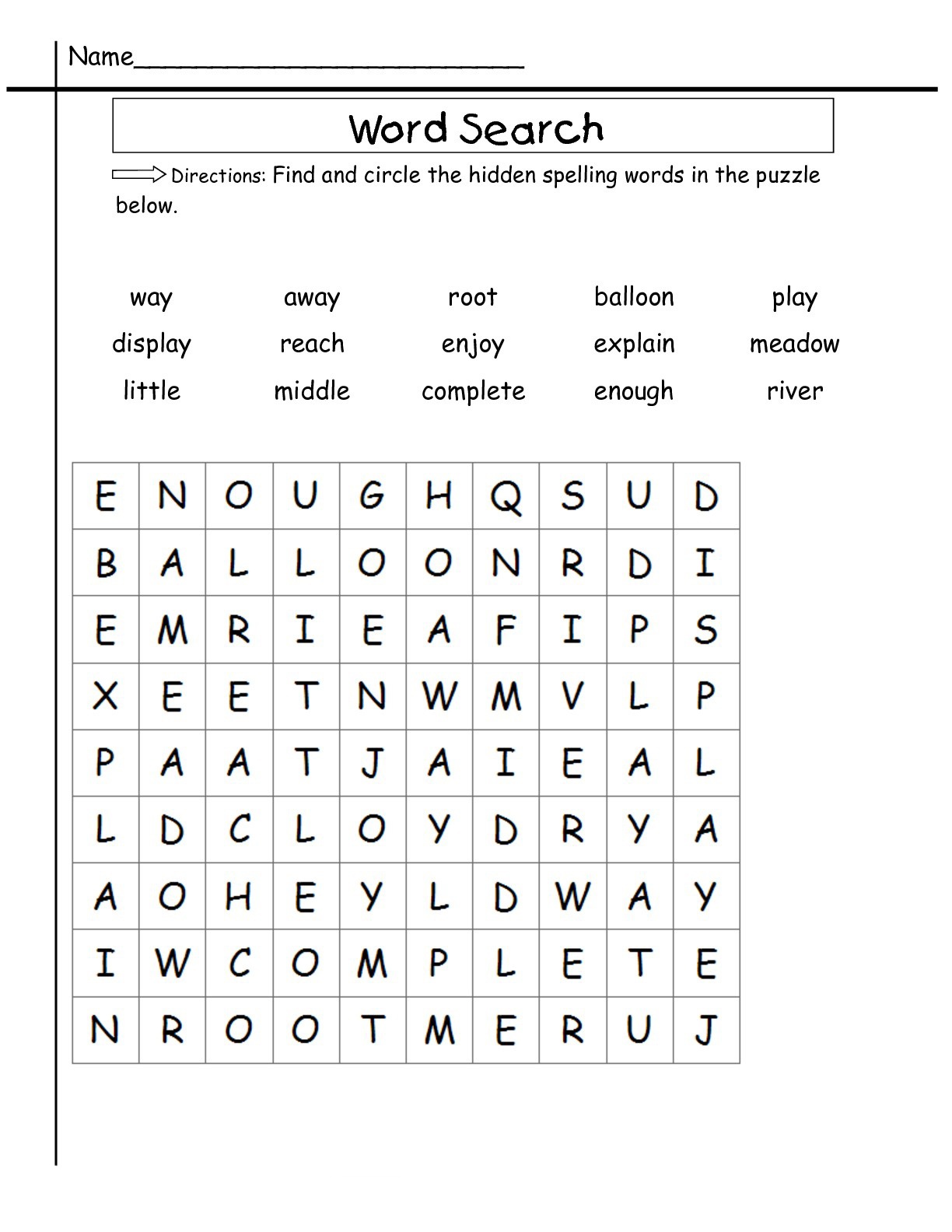 2Nd Grade Word Search - Best Coloring Pages For Kids - 2Nd Grade Word Search Free Printable
