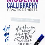 3 Free Printable Modern Calligraphy Practice Sheets (Printable Crush   Modern Calligraphy Practice Sheets Printable Free