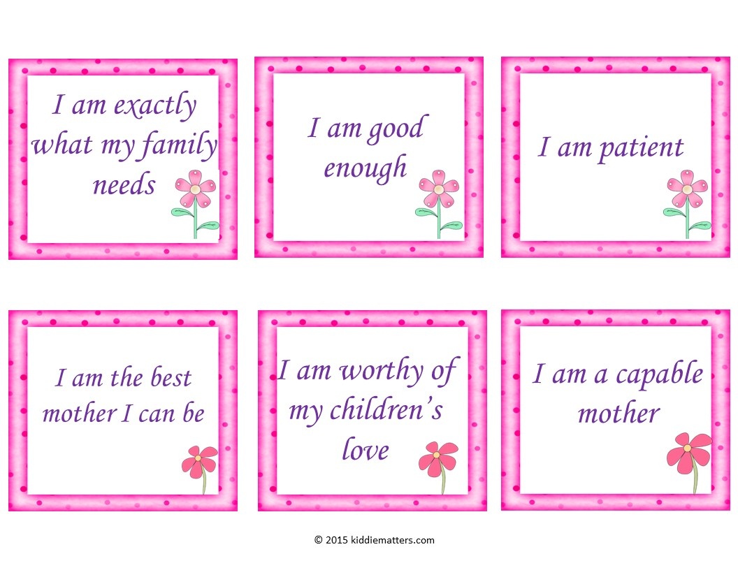 30 Free Positive Affirmation Cards For Mothers - Kiddie Matters - Free Printable Positive Affirmation Cards