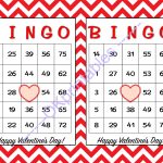 30 Happy Valentines Day Bingo Cards   Printable Valentines Game Party    School Valentines Game   Free Printable Bingo Cards Random Numbers
