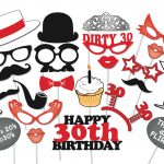 30Th Birthday Photobooth Party Props Set 26 Piece Printable | Etsy   Free Printable 30Th Birthday Photo Booth Props