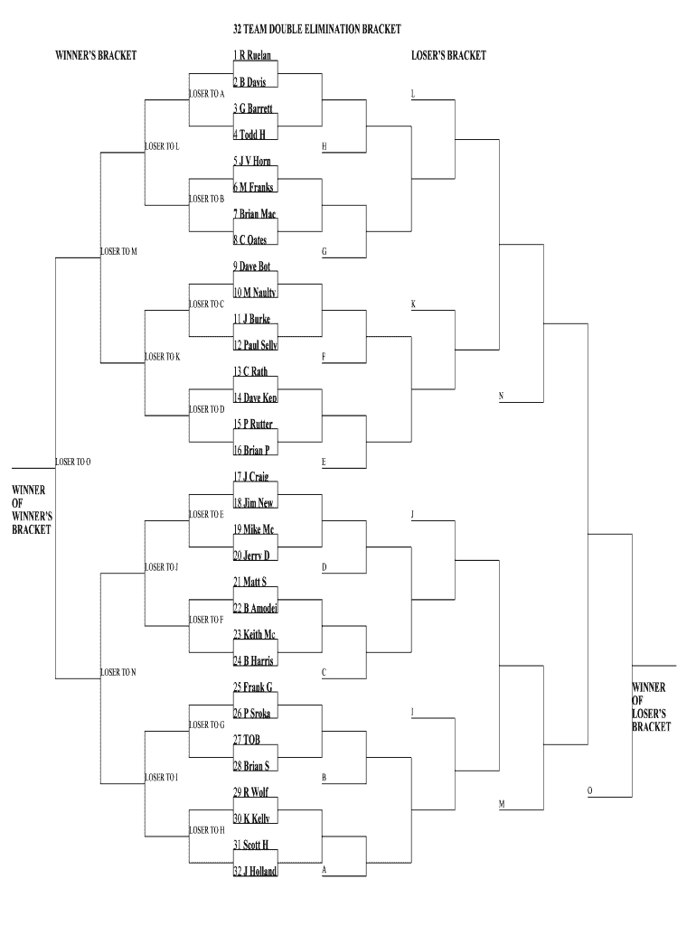 16 Team Bracket Template Fillable : Fillable 11 Team Tourney Bracket ...