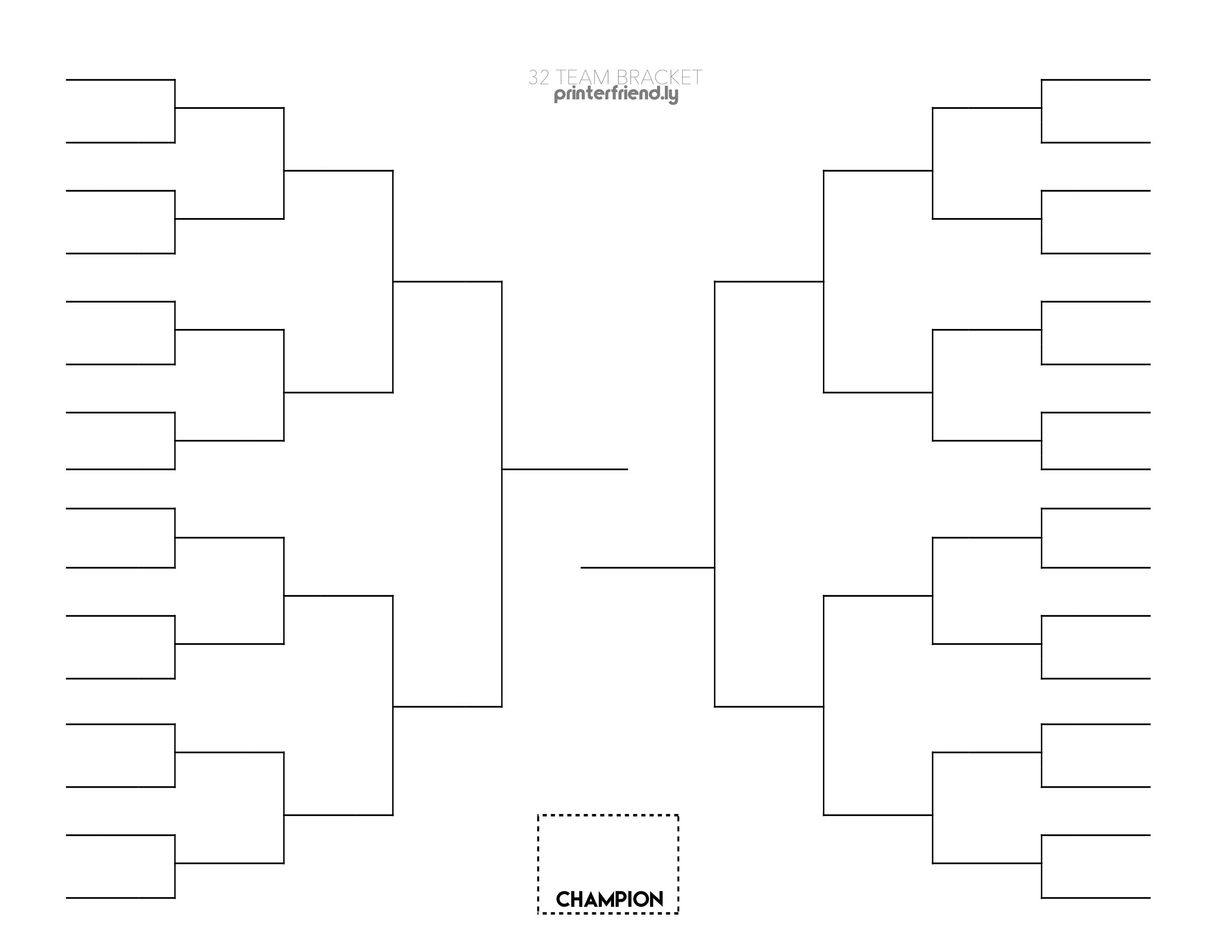 32 Tournament Team Bracket Printerfriendly Free Printable Wrestling