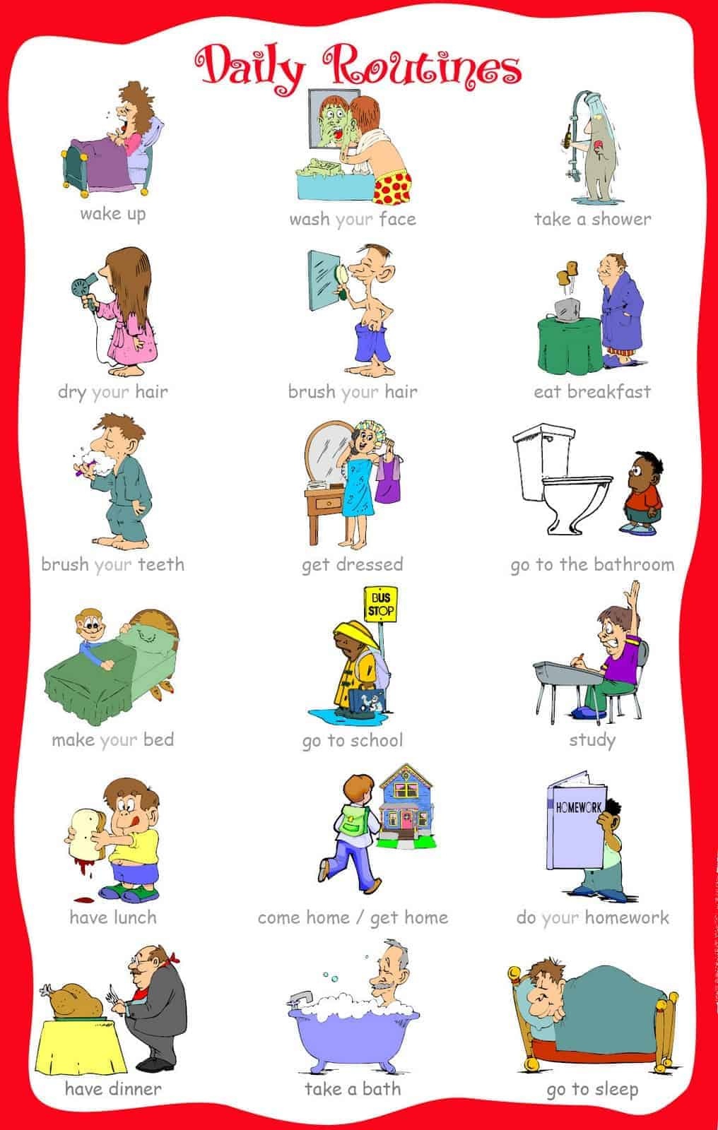 free printable daily schedule pictures for preschool