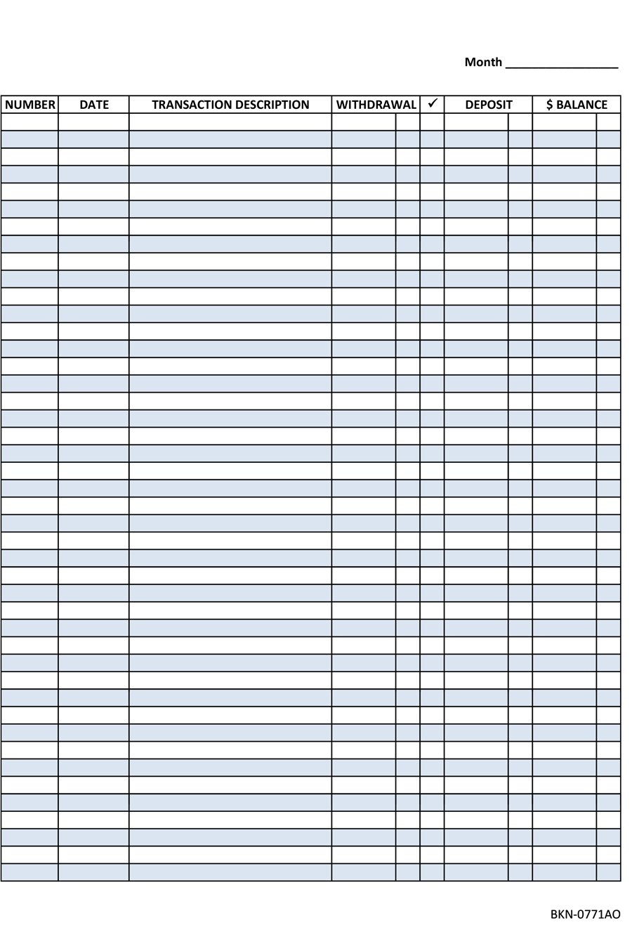 37 Checkbook Register Templates [100% Free, Printable] ᐅ Template Lab - Free Printable Transaction Register