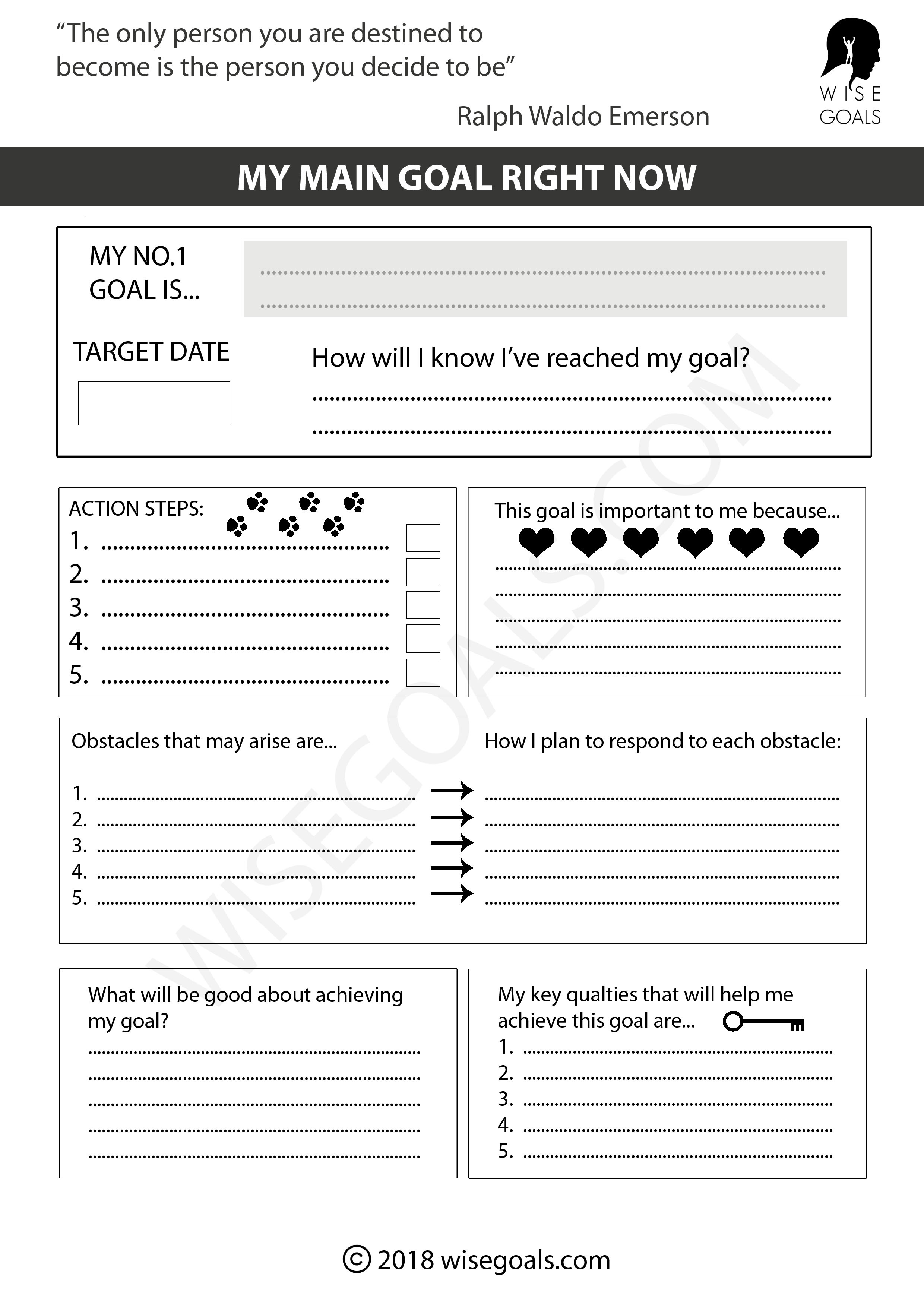 4 Stylish Goal Setting Worksheets To Print (Pdf) - Free Printable Fitness Worksheets