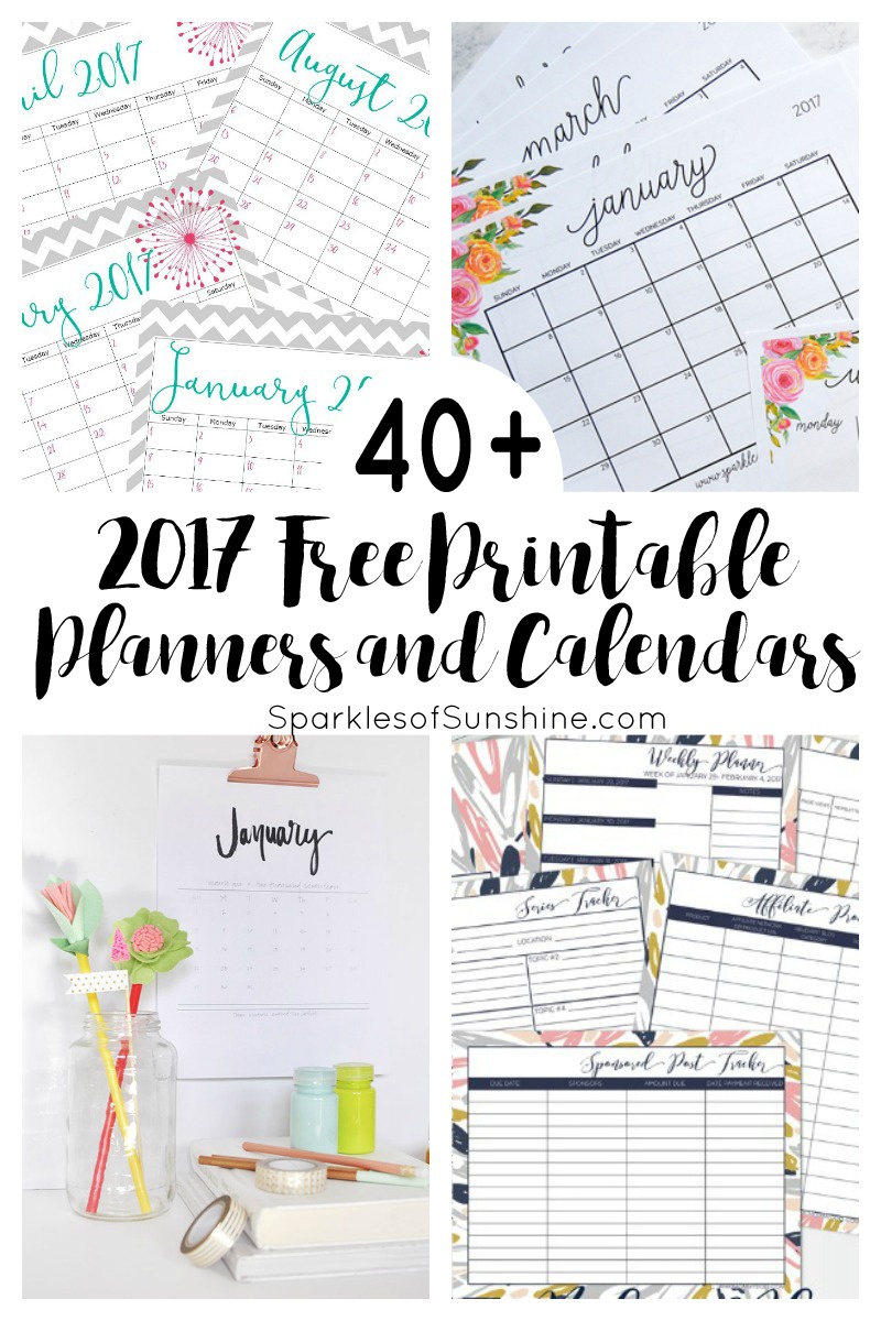 40+ Awesome Free Printable 2017 Calendars And Planners - Sparkles Of - Free Printable Organizer 2017