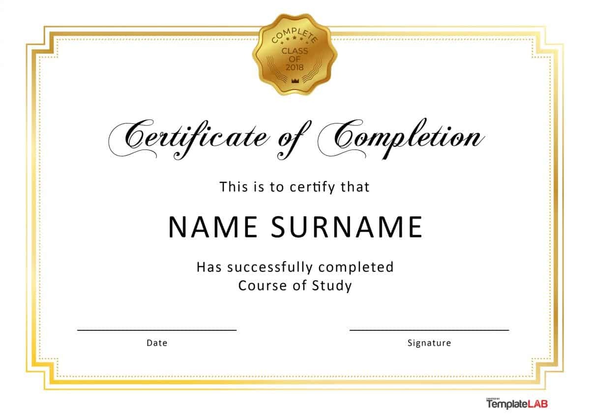 40 Fantastic Certificate Of Completion Templates [Word, Powerpoint] - Free Printable Certificates Of Achievement