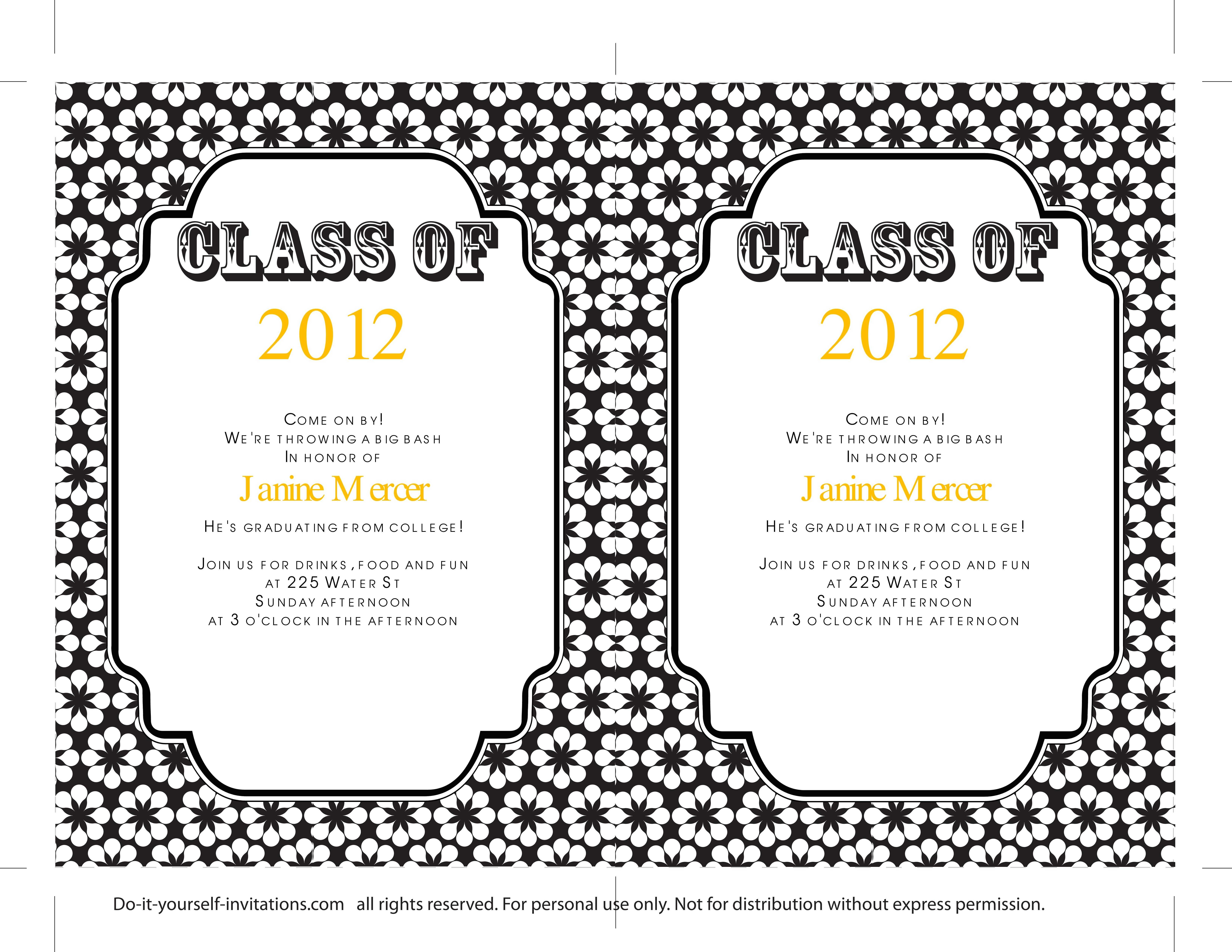 40+ Free Graduation Invitation Templates ᐅ Template Lab - Free Printable Graduation Announcements