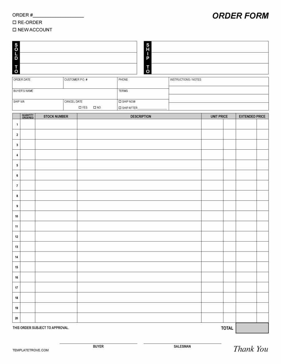 40+ Order Form Templates [Work Order / Change Order + More] - Free Printable Order Forms