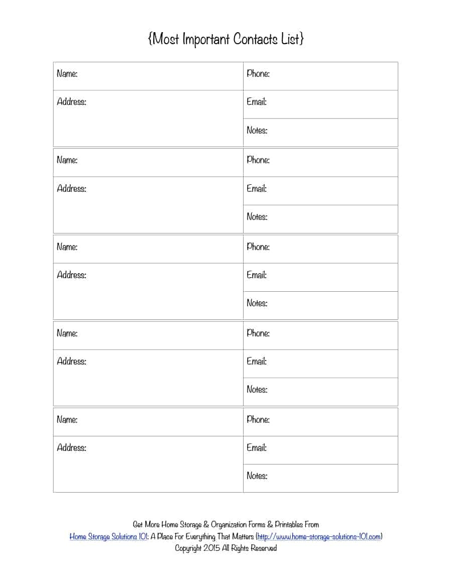 40 Phone &amp;amp; Email Contact List Templates [Word, Excel] ᐅ Template Lab - Free Printable Numbered List